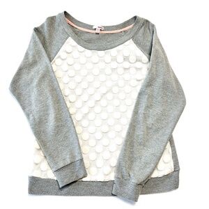 Bongo Women's Large Gray and White Dot Sweater Long Sleeve